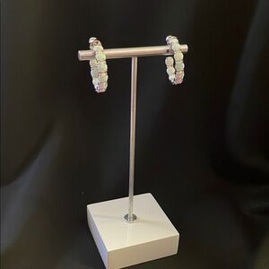 Elegant Opal Hoop Earrings